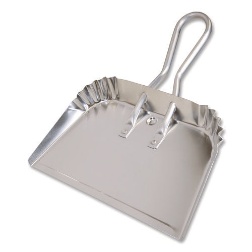 Image of Quickie® Bulldozer Dust Pan, 17" w, Aluminum Handle, Silver