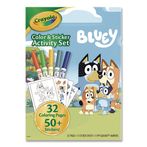Image of Crayola® Bluey Color and Sticker Activity Set, (32) Coloring Sheets, (51) Stickers, (5) Pip-Squeaks Markers