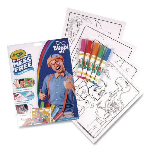 Image of Crayola® Blippi Color Wonder Kit, (18) Coloring Pages, (5) Blippi's Collection Markers