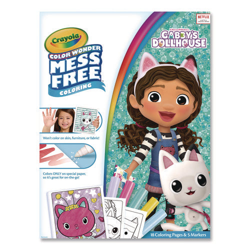 Image of Crayola® Gabby's Dollhouse Color Wonder Kit, (18) Coloring Pages, (5) Gabby's Collection Markers