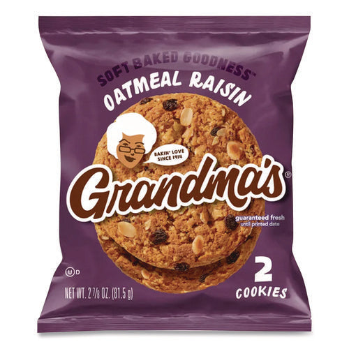 Image of Grandma's® Cookies - Single Serve, Oatmeal Raisin, 2.5 oz Packet, 60/Carton