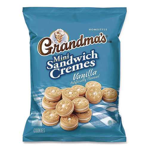 Image of Grandma's® Mini Vanilla Creme Sandwich Cookies, 2.12 oz Packet, 60/Carton