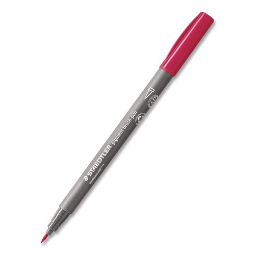 Image of Staedtler® Pigment Brush Pen Set, Medium-Firm, Assorted Basic Colors, 12/Pack