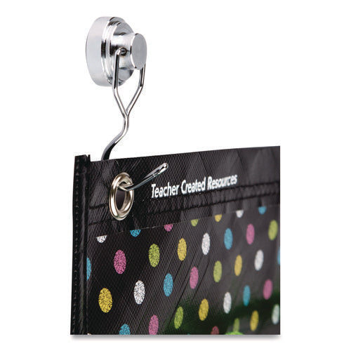 Image of Teacher Created Resources Magnetic Hook, Steel, Silver, Supports Up to 20 lbs, 2/Pack