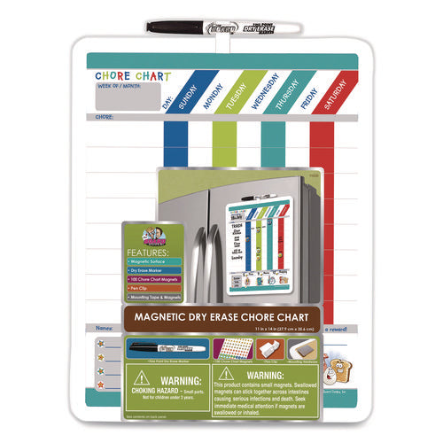 Image of The Board Dudes Magnetic Dry-Erase Colors Chore Chart, 11 x 14
