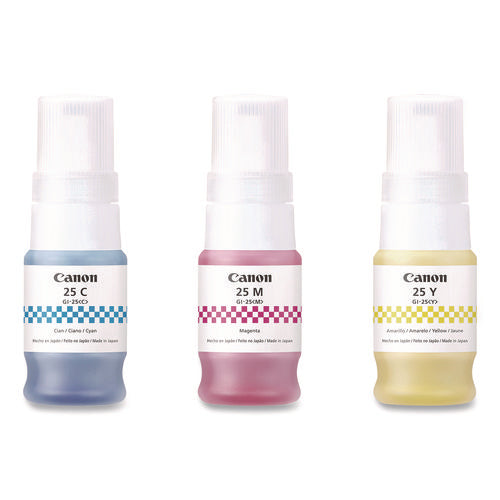 Image of Canon® 6277C002 (GI-25) Ink Bottles, Cyan/Magenta/Yellow