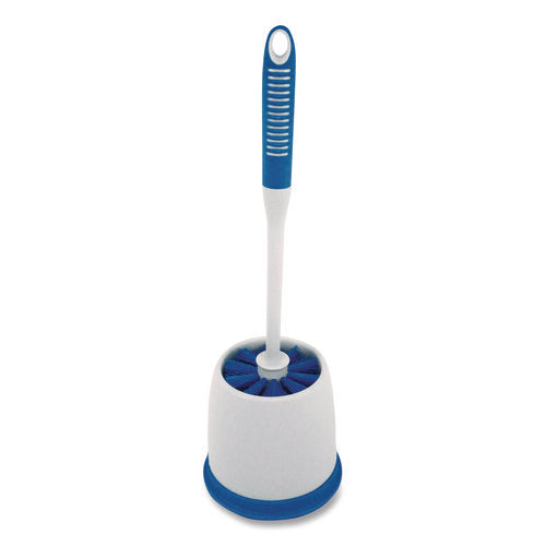 Image of Impact® Toilet Bowl Brush and Caddy, Blue/Gray