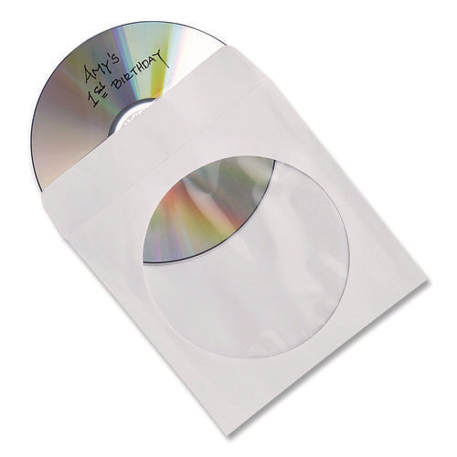 Image of Verbatim® CD/DVD Sleeves, 1 Disc Capacity, Clear/White, 50/Box