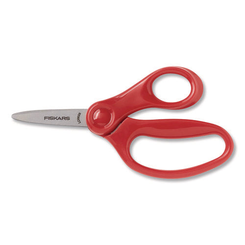 Image of Fiskars® Classpack Scissors Caddy, Pointed Tip, 5" Long, 1.6" Cut Length, Straight Asst Color Handles: Blue/Green/Lt Blue/Red, 24/Set