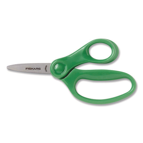 Image of Fiskars® Classpack Scissors Caddy, Pointed Tip, 5" Long, 1.6" Cut Length, Straight Asst Color Handles: Blue/Green/Lt Blue/Red, 24/Set