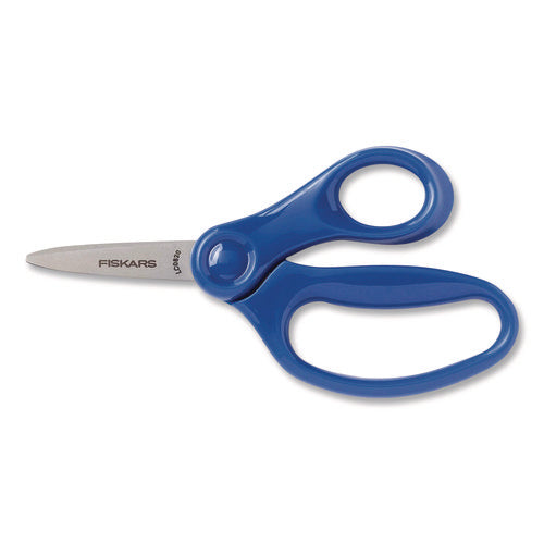 Image of Fiskars® Classpack Scissors Caddy, Pointed Tip, 5" Long, 1.6" Cut Length, Straight Asst Color Handles: Blue/Green/Lt Blue/Red, 24/Set