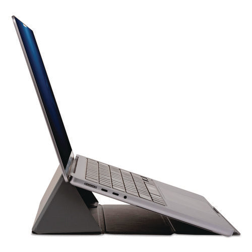 Image of Allsop® Foldio Laptop and Tablet Stand, +30 Tilt, 9.5" x 14.5" x 3", Black, Supports 7 lb