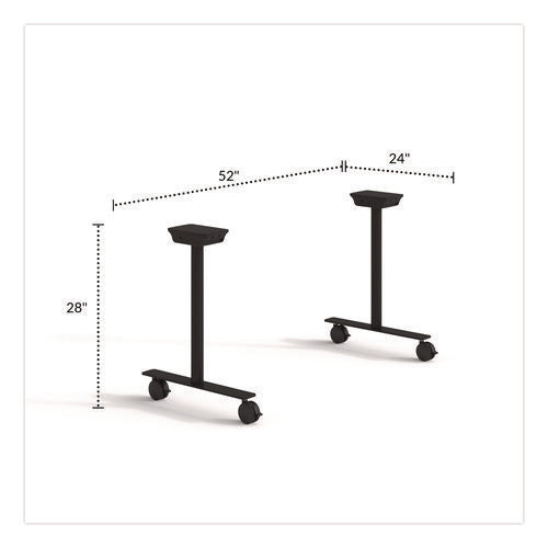 Image of Alera® Alera Seville Training Table Base, 23w x 3d x 28h, Black
