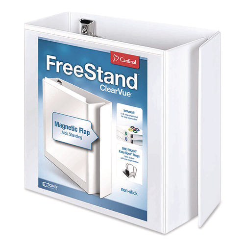 Image of Cardinal® Freestand Easy Open Locking Slant-D Ring Binder, 3 Rings, 5" Capacity, 11 X 8.5, White