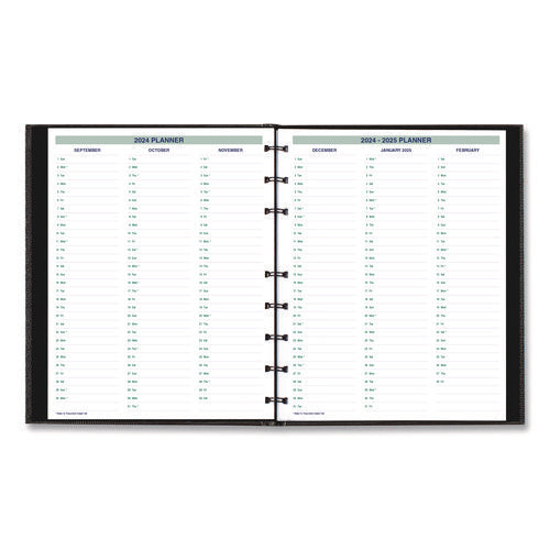 Image of Blueline® Plan and Link Monthly Planner, 9.25 x 7.25, Black Lizard-Like Faux Leather Cover, 16-Months: Sept 2024 to Dec 2025