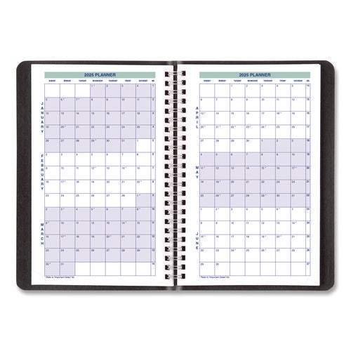Image of Blueline® Plan and Link Weekly Planner, 8" x 5", Black Cover, 12-Month (Jan to Dec): 2025
