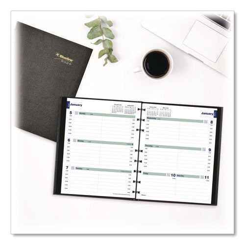 Image of Blueline® Plan and Link Weekly Appointment Planner, 11" x 9.06", Black Cover, 12-Month (Jan to Dec): 2025
