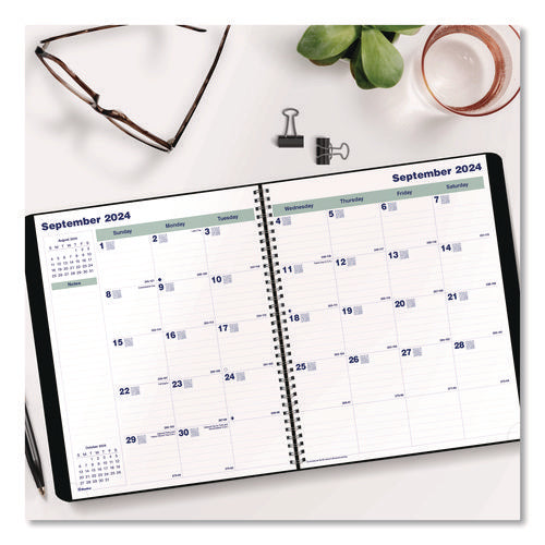 Image of Blueline® Plan and Link Monthly Planner, 11" x 9.06", Black Cover, 16-Months: Sept 2024 to Dec 2025