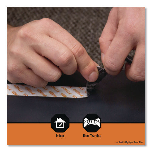 Image of Gorilla® Max Strength Mounting Tape, Permanent, Holds Up to 45 lb (3 lbs per 4 in), 1 x 60, Black