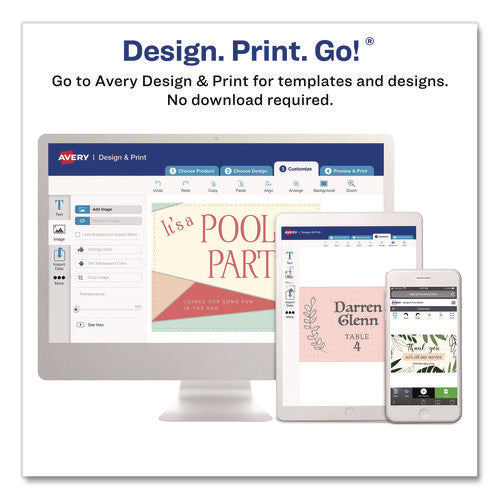 Image of Avery® Clean Edge Square Cards, Inkjet, 2.5 x 2.5, 180 Cards, 9 Cards/Sheet, 20 Sheets/Pack