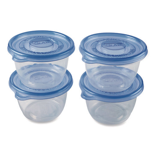 Image of Glad® To Go Lunch Containers, 2 Compartments, 32 oz, Plastic, 4/Pack
