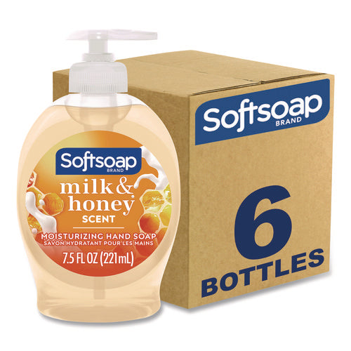 Image of Softsoap® Liquid Hand Soap Pumps, Milk and Honey Scent, 7.5 oz, 6/Carton