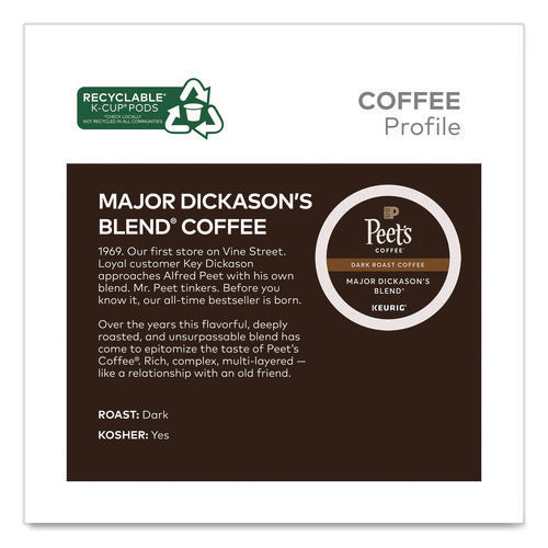 Image of Peet's Coffee & Tea® Major Dickason's Blend K-Cups, 0.44 oz, 88/Carton