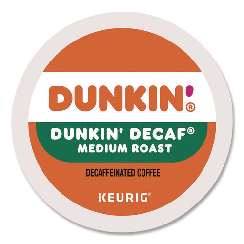 Image of Dunkin'® K-Cups, Dunkin' Decaf, 0.37 oz, 22/Box, 4 Boxes/Carton
