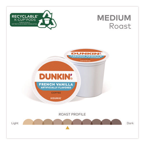 Image of Green Mountain Coffee® French Vanilla Coffee K-Cup Pods, 0.37 oz, 22/Box, 4 Boxes/Carton