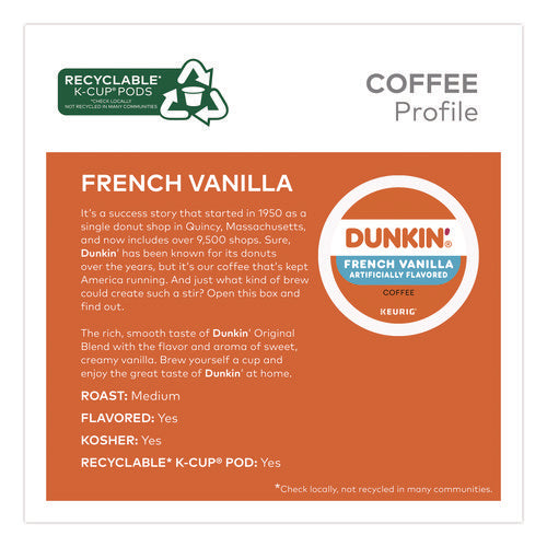 Image of Green Mountain Coffee® French Vanilla Coffee K-Cup Pods, 0.37 oz, 22/Box, 4 Boxes/Carton