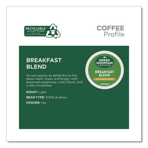 Image of Green Mountain Coffee® Breakfast Blend Coffee K-Cups, 0.31 oz, 48/Box