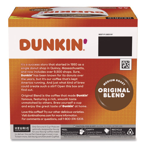 Image of Dunkin'® K-Cup Pods, Original Blend, 0.37 oz, 44/Box
