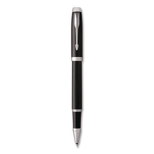 Image of Parker® IM Premium Rollerball Pen, Stick, Fine 0.7 mm, Black Ink, Black/Chrome Barrel