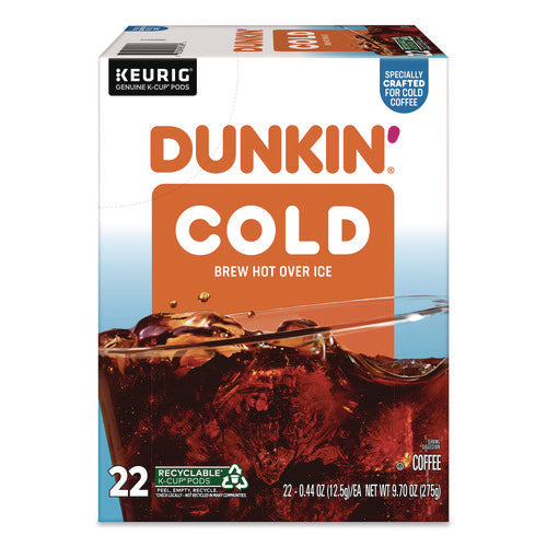 Image of Dunkin'® Cold Iced Coffee K-Cups, Regular, 0.44 oz, 22/Box