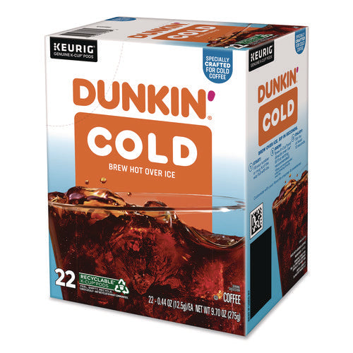 Image of Dunkin'® Cold Iced Coffee K-Cups, Regular, 0.44 oz, 22/Box