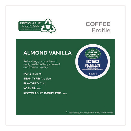 Image of Green Mountain Coffee® Almond Vanilla Brew Over Ice Coffee K-Cups, 0.21 oz, 20/Box