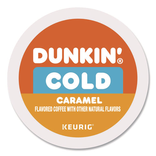 Image of Dunkin'® Cold Iced Coffee K-Cups, Caramel, 0.44 oz, 22/Box