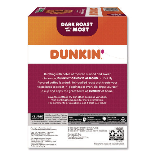 Image of Dunkin'® Candy'd Almond Coffee K-Cups, 0.35 oz, 22/Box