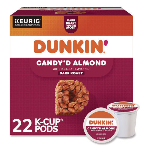 Image of Dunkin'® Candy'd Almond Coffee K-Cups, 0.35 oz, 22/Box