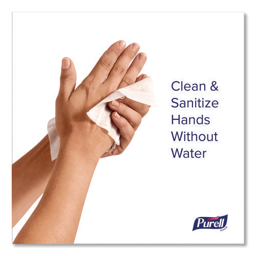 Image of PURELL® Cottony Soft Individually Wrapped Sanitizing Hand Wipes, 5 x 7, Herbal Scent, White, 480/Carton
