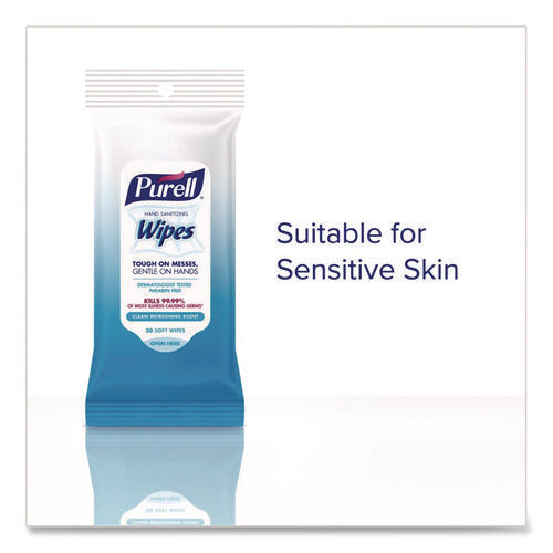Image of PURELL® Hand Sanitizing Wipes, Clean Refreshing Scent, White, 20 Wipes/Pack, 12 Packs/Carton