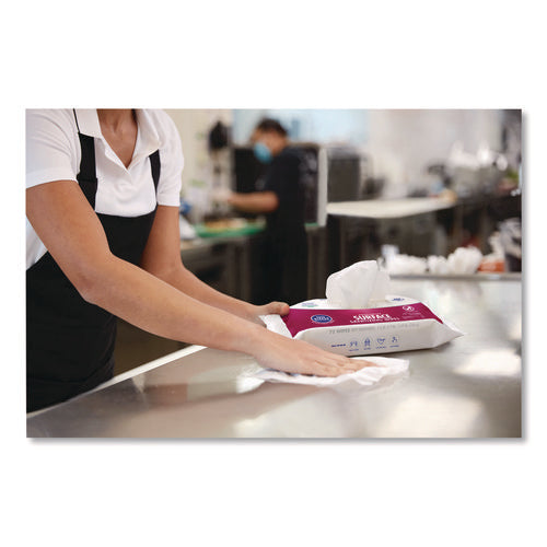 Image of PURELL® Foodservice Surface Sanitizing Wipes, 1-Ply, 7.4 x 9, Fragrance Free, White, 72 Wipes/Resealable Pack