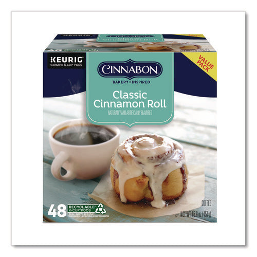 Image of Cinnabon® Classic Cinnamon Roll Coffee K-Cups, 0.33 oz, 48/Box