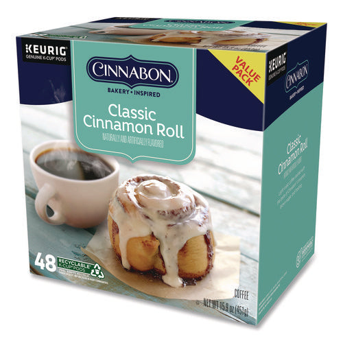 Image of Cinnabon® Classic Cinnamon Roll Coffee K-Cups, 0.33 oz, 48/Box