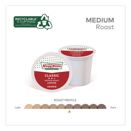 Image of Krispy Kreme Doughnuts® Classic Coffee K-Cups, Medium Roast, 0.33 oz, 48/Box