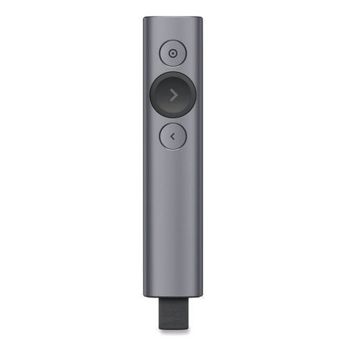 Image of Logitech® Spotlight Presentation Remote, Projects 100 ft, Slate