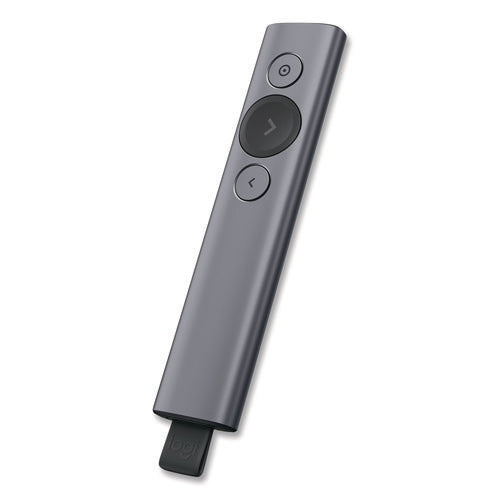 Image of Logitech® Spotlight Presentation Remote, Projects 100 ft, Slate
