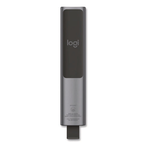 Image of Logitech® Spotlight Presentation Remote, Projects 100 ft, Slate