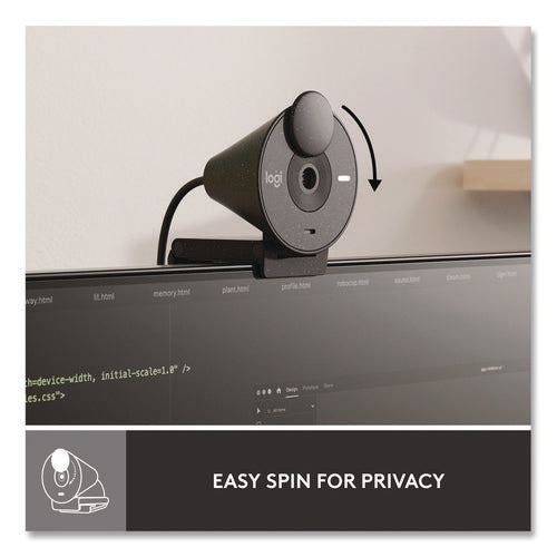 Image of Logitech® Brio 300 HD Webcam, 1920 pixels x 1080 pixels, 2 Mpixels, Graphite