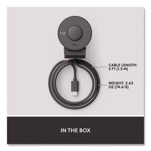 Image of Logitech® Brio 300 HD Webcam, 1920 pixels x 1080 pixels, 2 Mpixels, Graphite